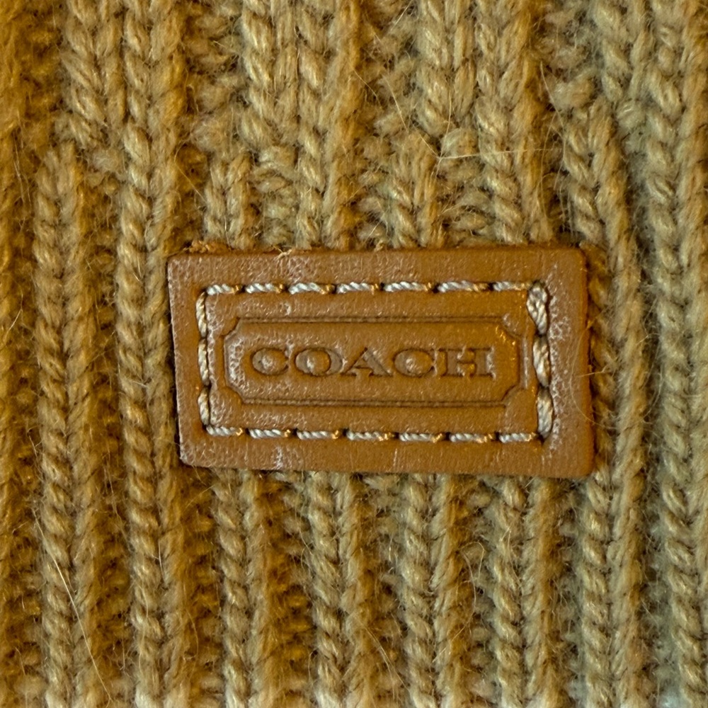 Coach Tan Ribbed Knit Hat - Picture 4 of 5